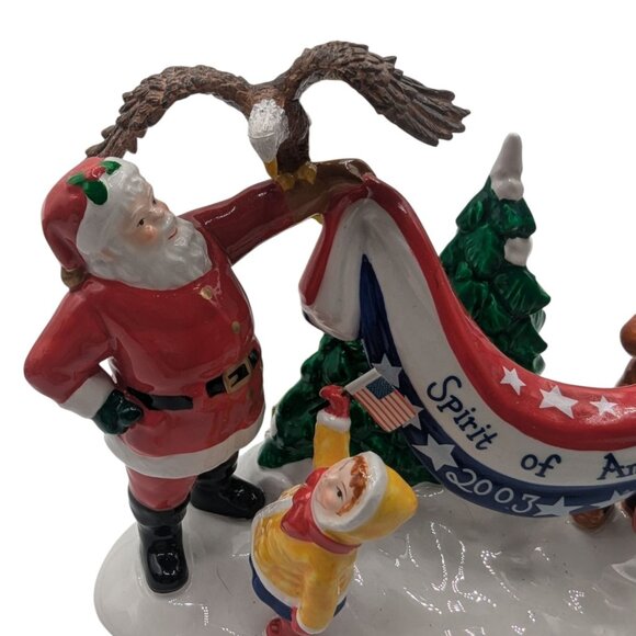 Dept 56 Snow Village Santa Comes to Town 2003 Spirit of America Banner Eagle Box - Picture 8 of 12